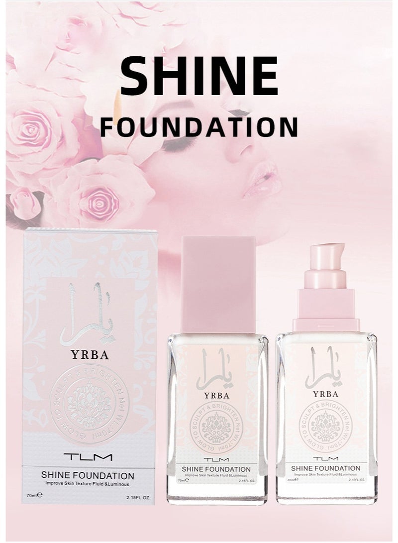 TailaiMei TLM Aqua Glow Foundation - Lightweight, moisturizing, and highlighting finish with 12-hour wear to prevent dullness, creating a naturally radiant complexion. - Image 2